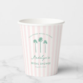Elegante Pinkgrüne Palm Springs Bridal Shower Pappbecher