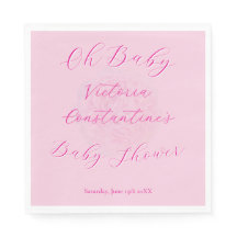 Elegante Pinks Oh Baby Script Pfingstrose Baby Sho