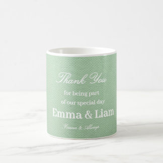Elegante Pistazien-Grüne Hochzeits-Danke-Tasse Kaffeetasse