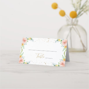 Elegante Platzkarte aus Flora und Gold