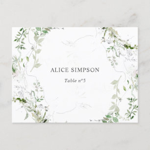 Elegante Platzkarte Watercolor Einladungspostkarte