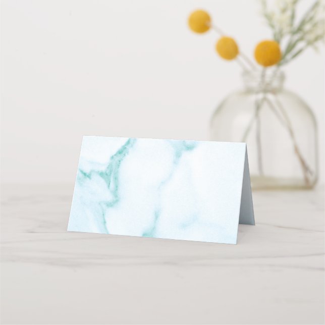 Elegante Platzkarten aus Aqua-Marmor (Vorderseite)