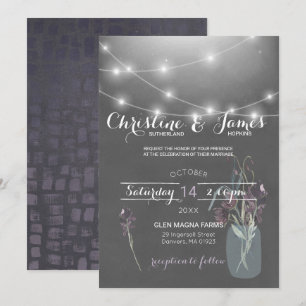 Elegante Plum, Lilac & Gray Wedding Einladung