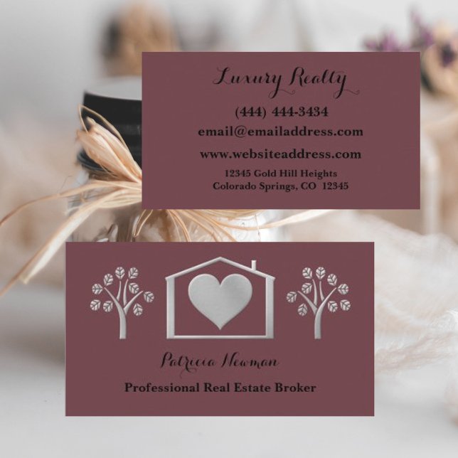 Elegante Plum Pro Real Anwesen Broker Business Car Visitenkarte (Von Creator hochgeladen)