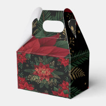 Elegante Poinsettia-Blumen-Weihnachts-Geschenkverp