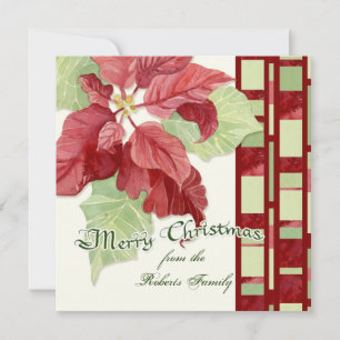 Elegante Poinsettia Foto Weihnachtskarte Feiertagskarte