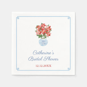 Elegante Poinsettia Ladys Holidays Luncheon Party Serviette