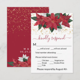 Elegante Poinsettia Weihnachtsfeier RSVP Karte