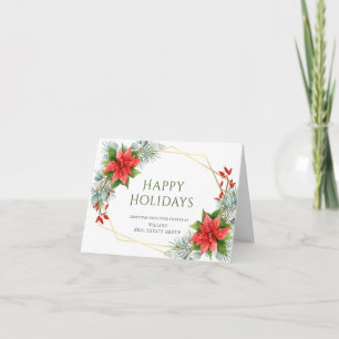 Elegante Poinsettia Weihnachtsgrüße Feiertagskarte