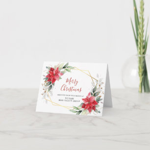 Elegante Poinsettia Weihnachtsgrüße Feiertagskarte
