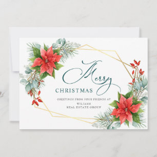 Elegante Poinsettia Weihnachtsgrüße Feiertagskarte