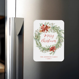 Elegante Poinsettias und Grünanlagen, nicht Foto Magnet