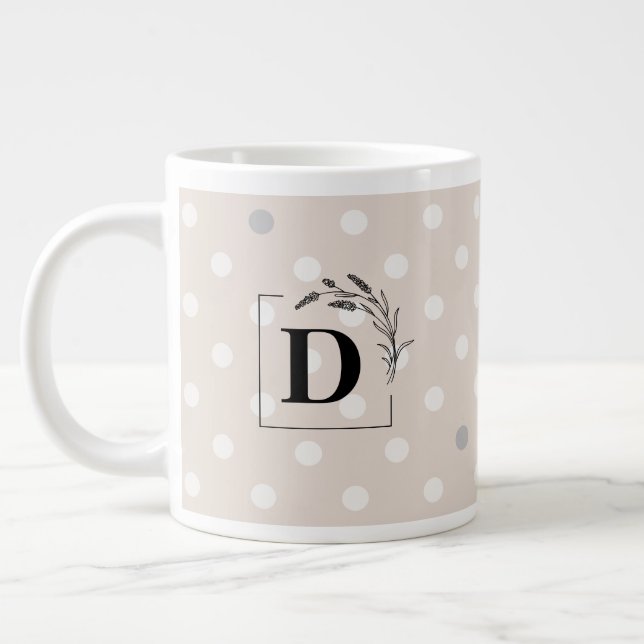 Elegante Polka Dot Monogram Tasse - Individualisie (Links)