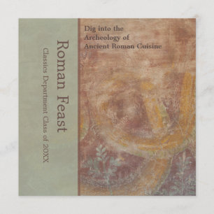 Elegante Pompeji-Rottöne, Grüntöne-römisches Fest Einladung