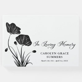 Elegante Poppies auf der Beerdigung des Gedächtnis Gästebuch