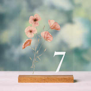 Elegante Poppy Meadow Orange Blume Acrylschild