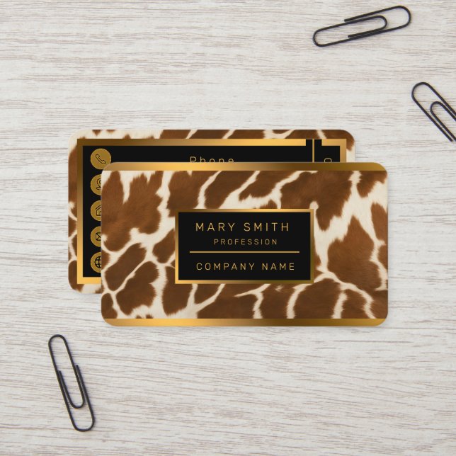Elegante, populäre Kuh-Imitate Lederkollektion Visitenkarte (Vorderseite/Rückseite Beispiel)