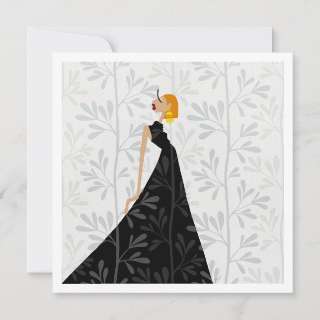 Elegante Pose Glamour Mode Art Card Mitteilungskarte (Vorderseite)