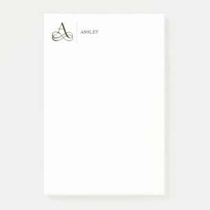 Elegante Post-Itanmerkungen des Monogramm-"A" Post-it Klebezettel