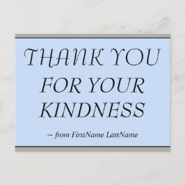 Elegante Postkarte "DANKE FÜR IHRE KINDLICHKEIT"