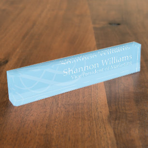 Elegante Powder Blue Namplate Namensplakette
