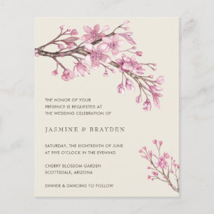 Elegante preiswerte Hochzeits-Einladung mit rosa B Flyer