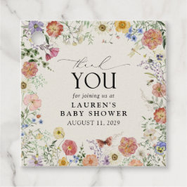 Elegante Pressed Blume Wasserfarbe Vielen Dank Geschenkanhänger