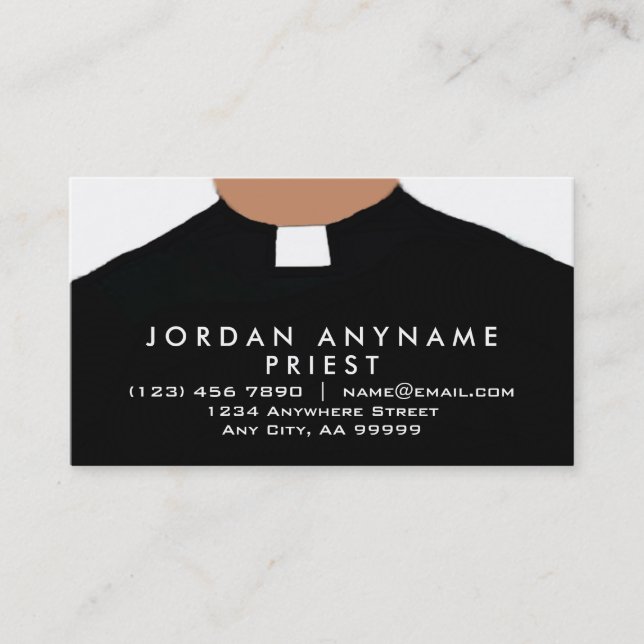 Elegante Priest Collar Business Card Visitenkarte (Vorderseite)