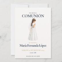 Elegante Primera-Comunión-Einladung für Mädchen