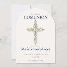 Elegante Primera-Comunión-Kreuz Botanisch