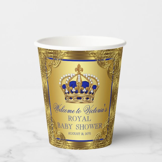 Elegante Prince Baby Shower Paper Cups Pappbecher (Vorderseite)