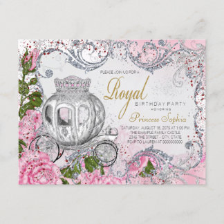 Elegante Princess Birthday Party Einladung