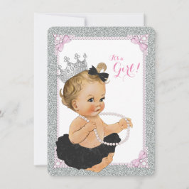 Elegante Princess Black Tutu Pearl Baby Shower Einladung