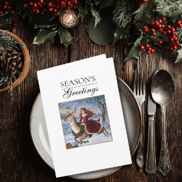 Elegante Princess & Reindeer Weihnachten Niedlich Karte