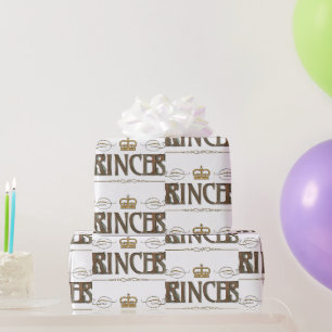 Elegante PRINCESS Royalty Lettering Crown Geschenkpapier