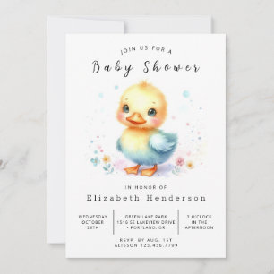 Elegante Printable Duck Baby Shower Einladung
