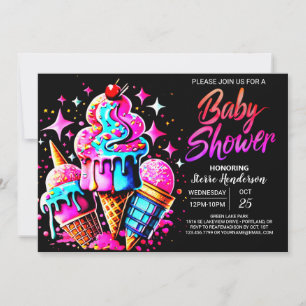 Elegante Printable Ice Cream Baby Dusche Einladung