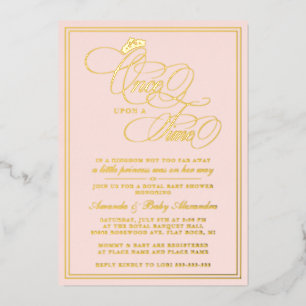 Elegante Prinzessin-Baby-Party 'Es war einmal' Folieneinladung
