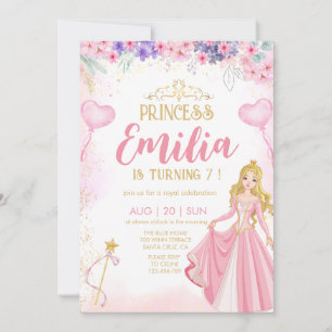 Elegante Prinzessin Geburtstag der Mädchen Einladu Einladung