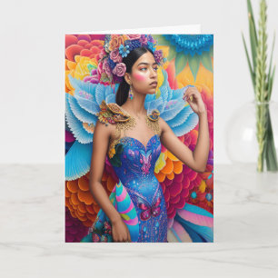 Elegante Prinzessin mit Flügeln Feiertagskarte
