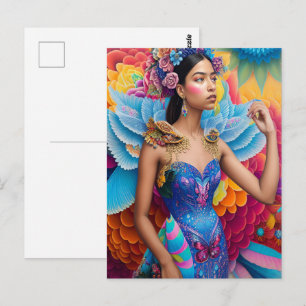 Elegante Prinzessin mit Flügeln  Postkarte