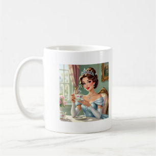 Elegante Prinzessin mit Krone und elegantem Kleid Kaffeetasse