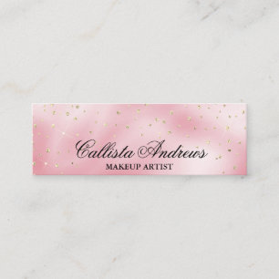 Elegante Prinzessin Rosa Gold Seiden Glitter Konfe Mini Visitenkarte