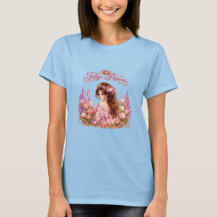 Elegante Prinzessin Wasserfarben Florale Illustrat T-Shirt