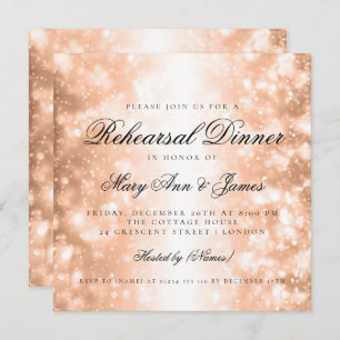 Elegante Probe Abendessen Rose Goldene Schimmer Li Einladung