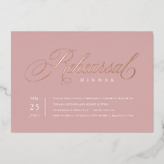 Elegante Probe-Dinner-Einladung Rose Gold Folie Folieneinladung