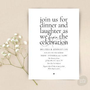 Elegante Probe-Dinner-Liebe & Lachen Minimal Einladung