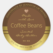 Elegante Produktverpackungsmarken Braun und Gold