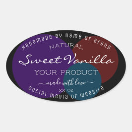 Elegante Produktverpackungsmarken Dunkle Farben Sc Ovaler Aufkleber