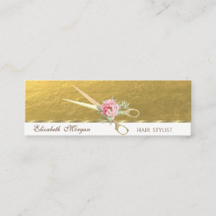 Elegante professionelle falsche Goldschere, Rose Mini Visitenkarte